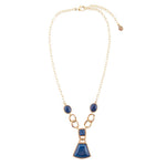 Athena Blue Agate Golden Statement Necklace - Barse Jewelry
