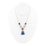 Athena Blue Agate Golden Statement Necklace - Barse Jewelry