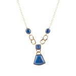 Athena Blue Agate Golden Statement Necklace - Barse Jewelry