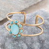 Aurora Blue Opal Golden Cuff Bracelet - Barse Jewelry