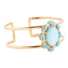 Aurora Blue Opal Golden Cuff Bracelet - Barse Jewelry