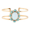 Aurora Blue Opal Golden Cuff Bracelet - Barse Jewelry
