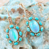 Aurora Blue Opal Golden Drop Earrings - Barse Jewelry