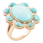 Aurora Blue Opal Golden Statement Ring - Barse Jewelry