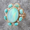 Aurora Blue Opal Golden Statement Ring - Barse Jewelry