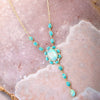 Aurora Blue Opal Golden Y Necklace - Barse Jewelry