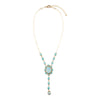 Aurora Blue Opal Golden Y Necklace - Barse Jewelry
