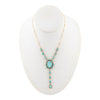 Aurora Blue Opal Golden Y Necklace - Barse Jewelry