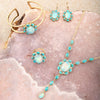 Aurora Blue Opal Golden Y Necklace - Barse Jewelry