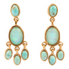 Aurora Blue Opal Post Chandelier Golden Earrings - Barse Jewelry