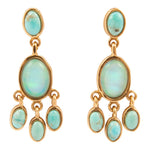 Aurora Blue Opal Post Chandelier Golden Earrings - Barse Jewelry