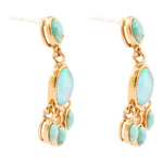 Aurora Blue Opal Post Chandelier Golden Earrings - Barse Jewelry