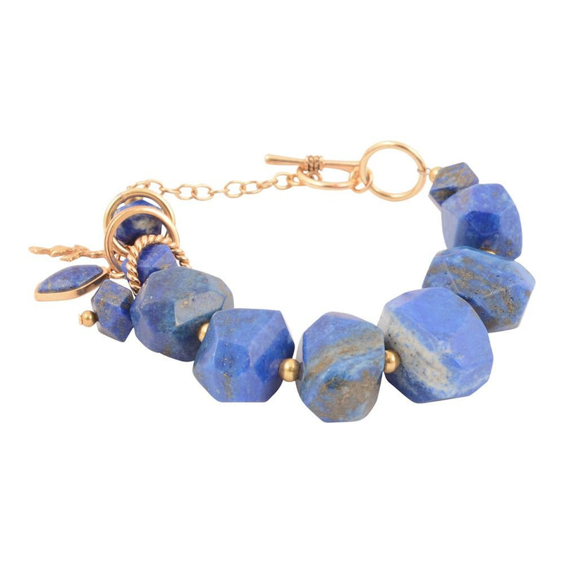 Azul Blue Lapis Chunky Link Bracelet - Barse Jewelry