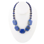 Azul Blue Lapis Golden Statement Necklace - Barse Jewelry