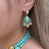 Barcelona Blue Turquoise and Caramel Mother of Pearl Post Earrings - Barse Jewelry