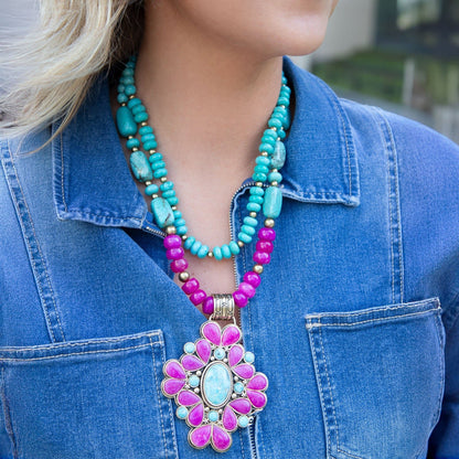 Barcelona Pink Agate Cross Golden Pendant Necklace - Barse Jewelry