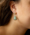 Begondor Blue Amazonite Golden Post Drop Earrings - Barse Jewelry