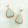 Begondor Blue Amazonite Golden Post Drop Earrings - Barse Jewelry