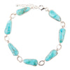 Biwa Blue Turquoise Sterling Silver Link Bracelet - Barse Jewelry