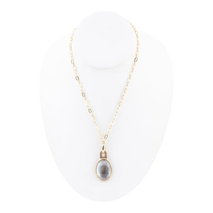 Black Mother of Pearl Golden Pendant Necklace - Barse Jewelry