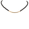 Black Onyx Golden Bar Necklace - Barse Jewelry