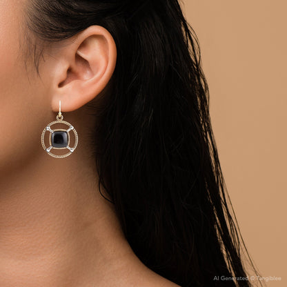 Black Onyx Mixed Metal Drop Earrings - Barse Jewelry