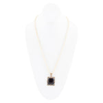 Black Onyx Mixed Metal Pendant Necklace - Barse Jewelry
