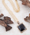 Black Onyx Mixed Metal Pendant Necklace - Barse Jewelry