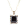 Black Onyx Mixed Metal Pendant Necklace - Barse Jewelry