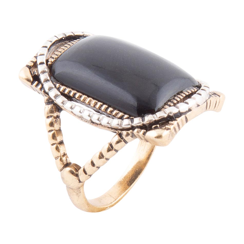Black Onyx Mixed Metal Statement Ring - Barse Jewelry