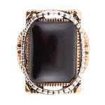 Black Onyx Mixed Metal Statement Ring - Barse Jewelry