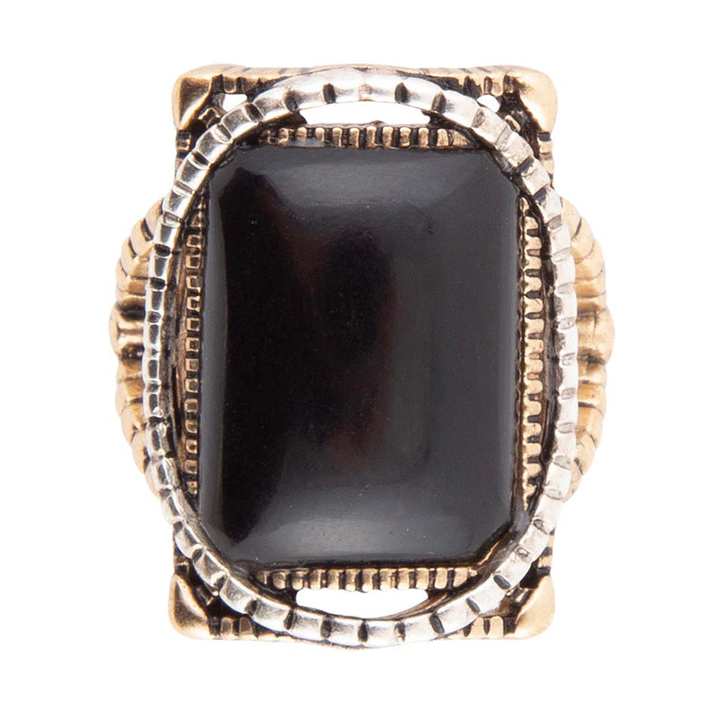 Black Onyx Mixed Metal Statement Ring - Barse Jewelry
