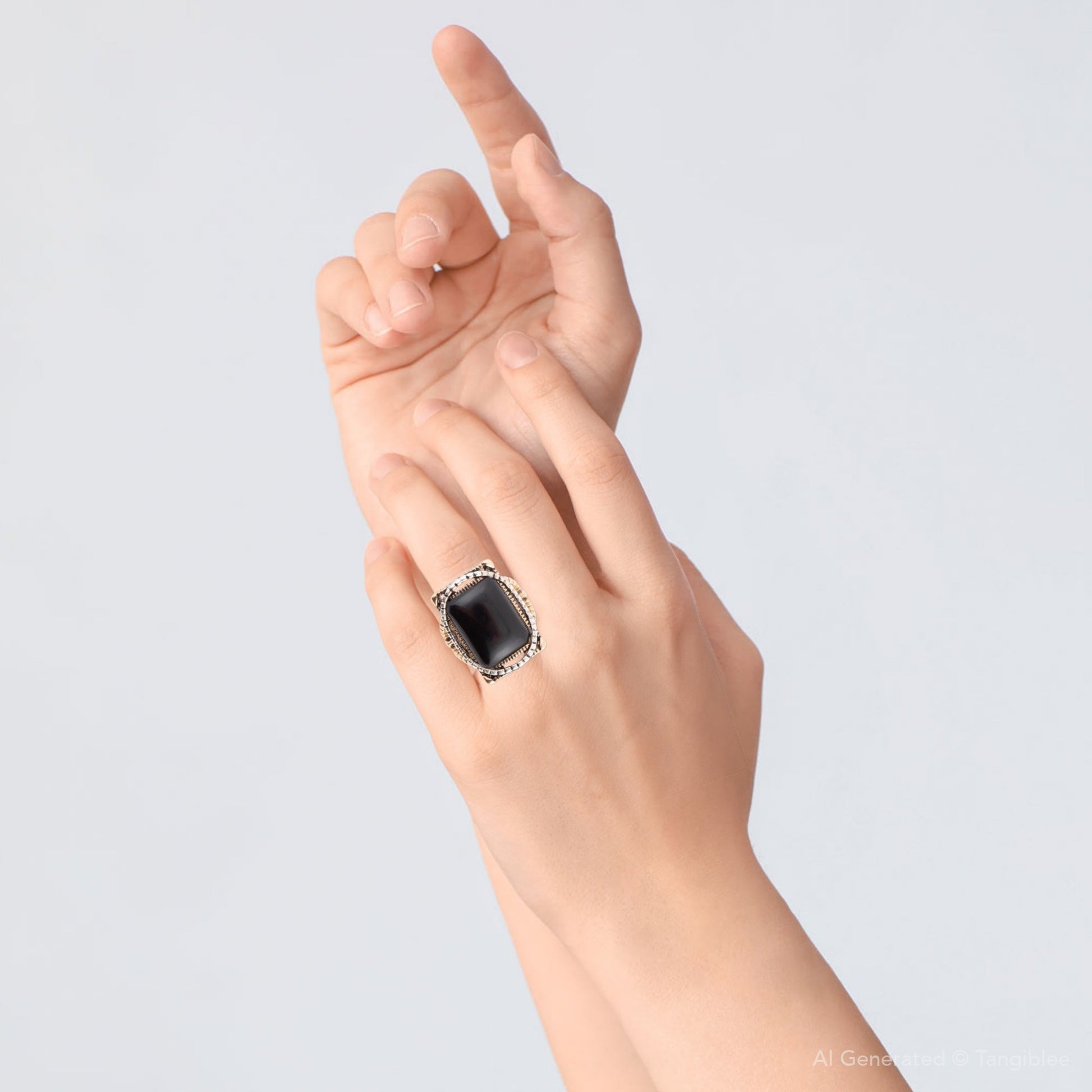 Black Onyx Mixed Metal Statement Ring - Barse Jewelry