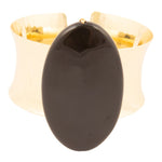 Black Onyx Slab Golden Cuff Bracelet - Barse Jewelry