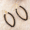 Black Onyx Tear Drop Golden Loop Earrings - Barse Jewelry