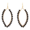 Black Onyx Tear Drop Golden Loop Earrings - Barse Jewelry