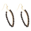Black Onyx Tear Drop Golden Loop Earrings - Barse Jewelry