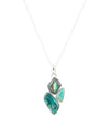 Blue Abalone Fire Sterling Cluster Pendant Necklace - Barse Jewelry