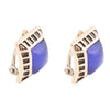 Blue Agate Golden Clip Earrings - Barse Jewelry