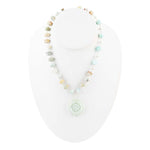 Blue Amazonite Rosette Sterling Necklace - Barse Jewelry