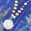 Blue Amazonite Rosette Sterling Necklace - Barse Jewelry