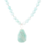 Blue Amazonite Sterling Silver Pendant Necklace - Barse Jewelry