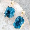 Blue Druzy Moon Post Earrings - Barse Jewelry
