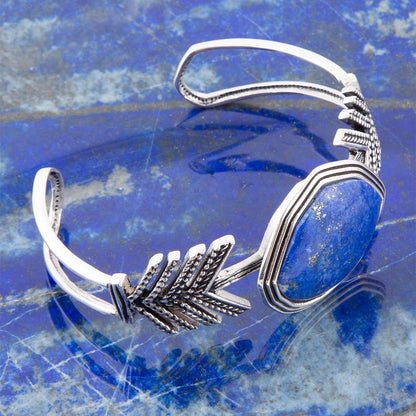 Blue Lapis and Sterling Silver Statement Cuff - Barse Jewelry