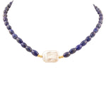 Blue Lapis Cirrus Golden Necklace - Barse Jewelry