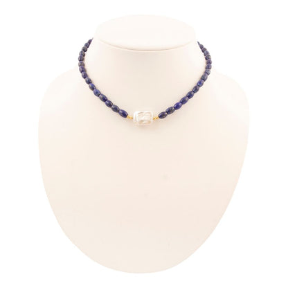 Blue Lapis Cirrus Golden Necklace - Barse Jewelry