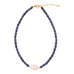 Blue Lapis Cirrus Golden Necklace - Barse Jewelry