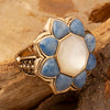 Blue Lapis Flower Golden Statement Ring - Barse Jewelry
