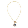 Blue Lapis Golden Flower Pendant Necklace - Barse Jewelry