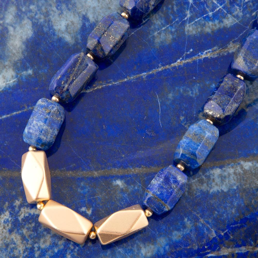 Blue Lapis Nugget Necklace - Barse Jewelry
